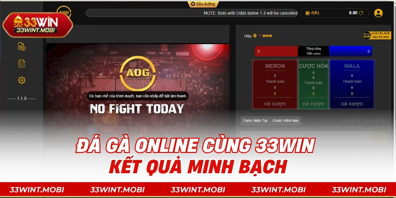 Đá gà online cùng 33win kết quả minh bạch